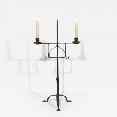 18th Century English Hand Forged Iron Candleholder - 4419669