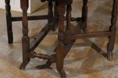 18th Century English Oak Gateleg Drop Leaf Table with Turned Legs and Drake Feet - 3415600