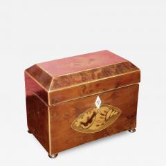 18th Century English Sheraton Walnut and Mahogany Inlaid Tea Caddy - 2740730