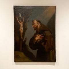 18th Century Framed Oil Painting of St Francis - 1372552