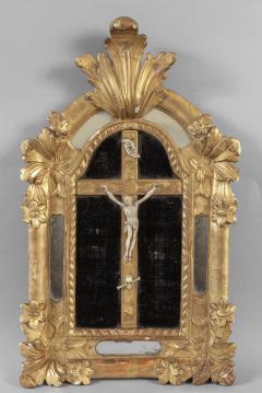 18th Century French Baroque Crucifix Cushion Mirror - 2053267