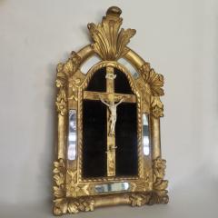 18th Century French Baroque Crucifix Cushion Mirror - 2053271