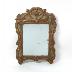 18th Century French Baroque Paint Parcel Gilt Mirror Frame With Mercury Plate - 2180349