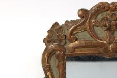 18th Century French Baroque Paint Parcel Gilt Mirror Frame With Mercury Plate - 2180354