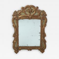 18th Century French Baroque Paint Parcel Gilt Mirror Frame With Mercury Plate - 2180382