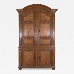 18th Century French Blond Oak Buffet Deux Corps with Molded Panels - 4369103