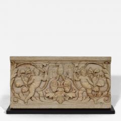 18th Century French Carved Oak Panel Depicting Two Angels And An Eagle - 4457776