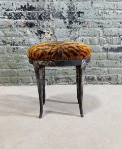 18th Century French Carved Walnut Stool w Gilded Silver Leaf - 3665221