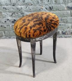 18th Century French Carved Walnut Stool w Gilded Silver Leaf - 3665222