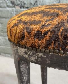 18th Century French Carved Walnut Stool w Gilded Silver Leaf - 3665223