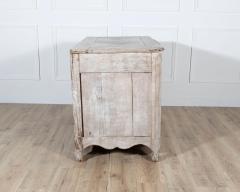 18th Century French Louis XV Bleached Oak Curved Commode with Parquet Top - 4364593