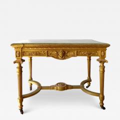 18th Century French Louis XVI Giltwood Console Table with Inset Onyx Top - 3527527