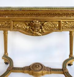 18th Century French Louis XVI Giltwood Console Table with Inset Onyx Top - 4571878