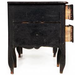 18th Century French Provincial Black Painted Mazarin Pedestal Desk - 4501653