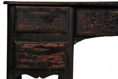 18th Century French Provincial Black Painted Mazarin Pedestal Desk - 4501656