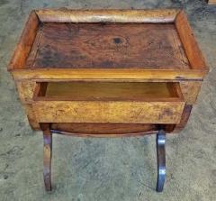 18th Century French Provincial Burl Walnut Lyre Work Table - 1699438