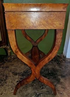 18th Century French Provincial Burl Walnut Lyre Work Table - 1699441