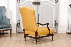 18th Century French Transition Period Walnut Armchair with Scrolling Arms - 3564584