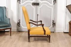 18th Century French Transition Period Walnut Armchair with Scrolling Arms - 3564587