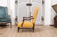 18th Century French Transition Period Walnut Armchair with Scrolling Arms - 3564662