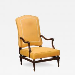 18th Century French Transition Period Walnut Armchair with Scrolling Arms - 3571527