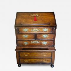 18th Century George II Miniature Campaign Bureau Chest on Later Chest Stand - 4159713