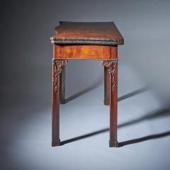 18th Century George III Carved Mahogany Serpentine Concertina Action Card Table - 3127367