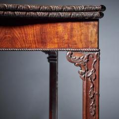 18th Century George III Carved Mahogany Serpentine Concertina Action Card Table - 3127370