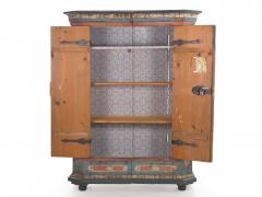 18th Century German Bavarian Blue Painted Antique Kas Armoire Cabinet - 1179760
