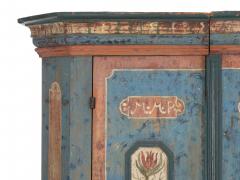 18th Century German Bavarian Blue Painted Antique Kas Armoire Cabinet - 1179762