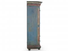 18th Century German Bavarian Blue Painted Antique Kas Armoire Cabinet - 1179771