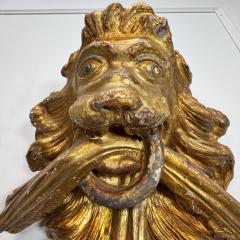 18th Century Giltwood Lion Head Decorative Element - 3892298