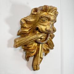 18th Century Giltwood Lion Head Decorative Element - 3892301