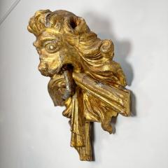 18th Century Giltwood Lion Head Decorative Element - 3892303