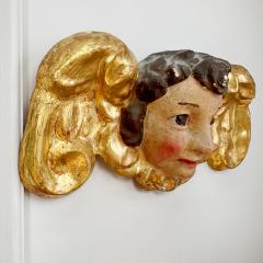 18th Century Giltwood and Polychrome Painted Putti Cherub - 4099802