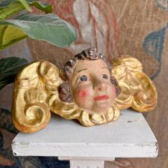 18th Century Giltwood and Polychrome Painted Putti Cherub - 4099803
