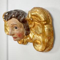 18th Century Giltwood and Polychrome Painted Putti Cherub - 4099804