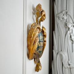 18th Century Giltwood and Polychrome Painted Shield ECCE NUNCDIES SALUTIS - 4099788