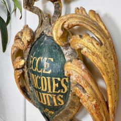 18th Century Giltwood and Polychrome Painted Shield ECCE NUNCDIES SALUTIS - 4099796