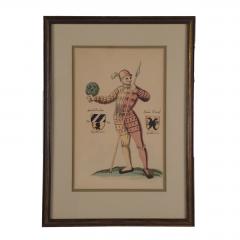 18th Century Hand Colored Engraving of Renaissance Soldier Probably German - 4145853
