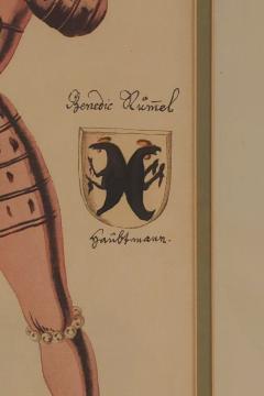 18th Century Hand Colored Engraving of Renaissance Soldier Probably German - 4145854