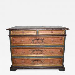 18th Century Hand Painted Polychrome and Parcel Gilt Canterano Commode - 3518642