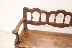 18th Century Italian Antique Louis XV Bench in Solid Walnut Wood - 3962373