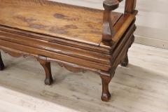 18th Century Italian Antique Louis XV Bench in Solid Walnut Wood - 3962376