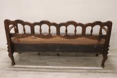 18th Century Italian Antique Louis XV Bench in Solid Walnut Wood - 3962380