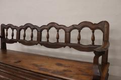 18th Century Italian Antique Louis XV Bench in Solid Walnut Wood - 3962383