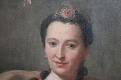 18th Century Italian Antique Oil on Canvas Painting Portrait of a Noble Lady - 2484641