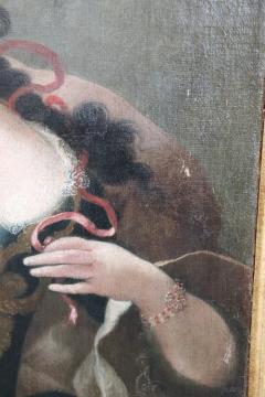 18th Century Italian Antique Oil on Canvas Painting Portrait of a Noble Lady - 2484642