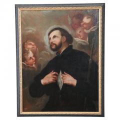 18th Century Italian Antique Oil on Canvas Painting Saint Francesco Saverio - 2517068