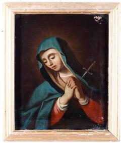 18th Century Italian Antique Oil on Canvas Painting Sorrowful Mary - 2201638